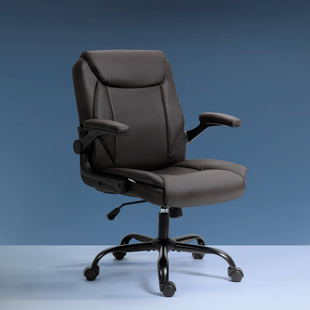 Artiss Executive Office Chair Mid Back Brown