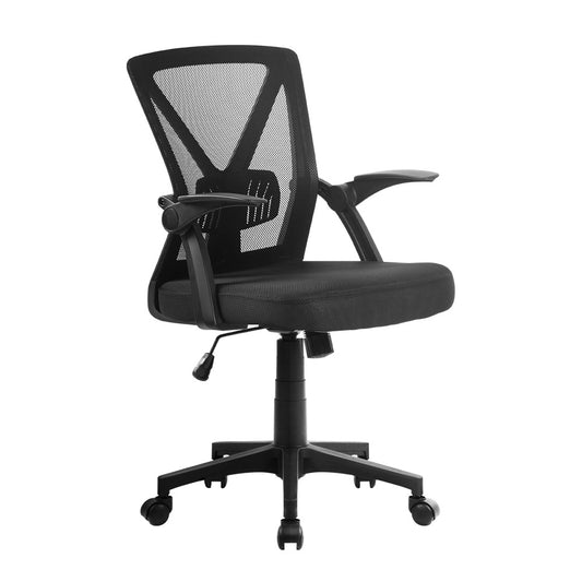 Artiss Mesh Office Chair Mid Back Black