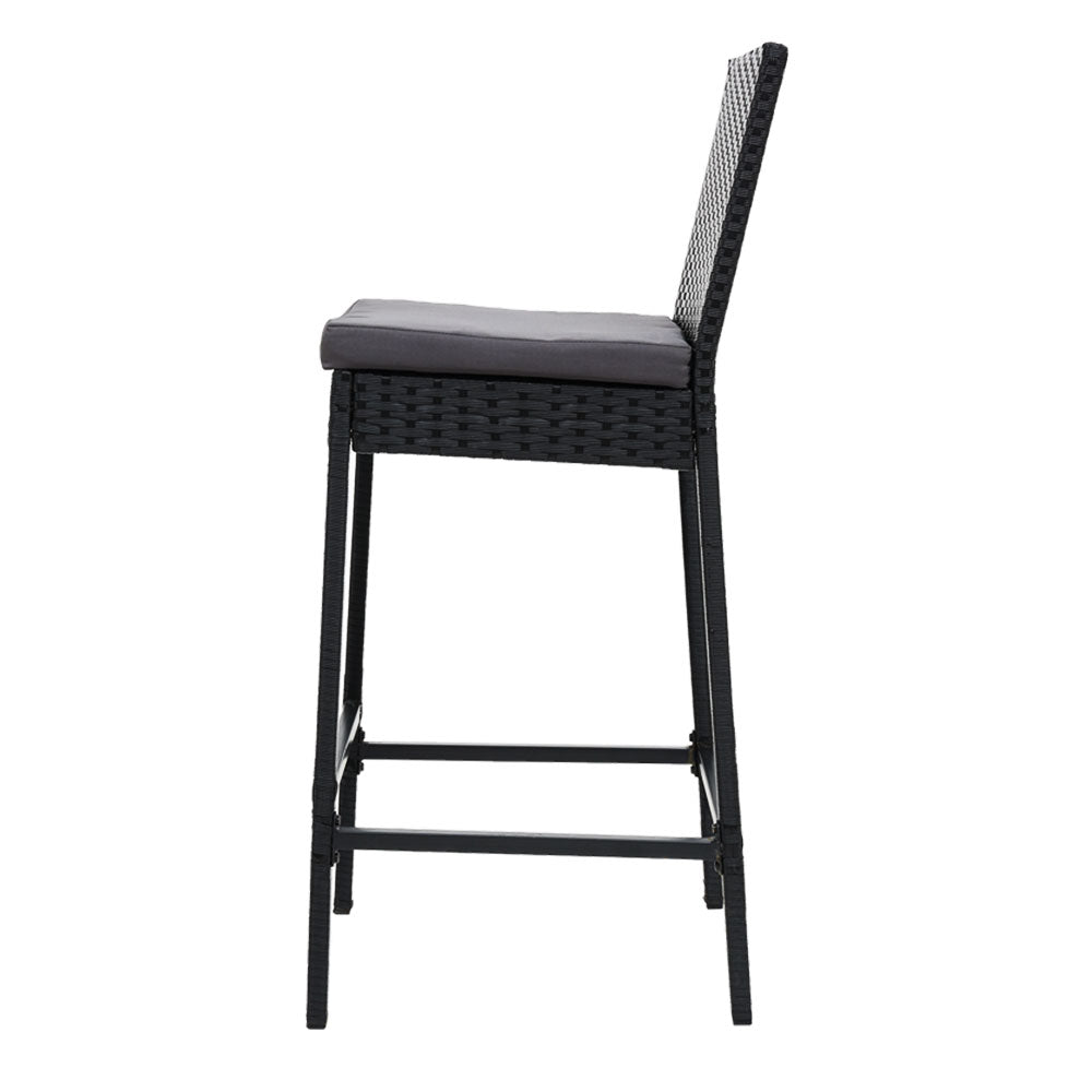 Gardeon 2-Piece Outdoor Bar Stools Dining Chair Bar Stools Rattan Furniture