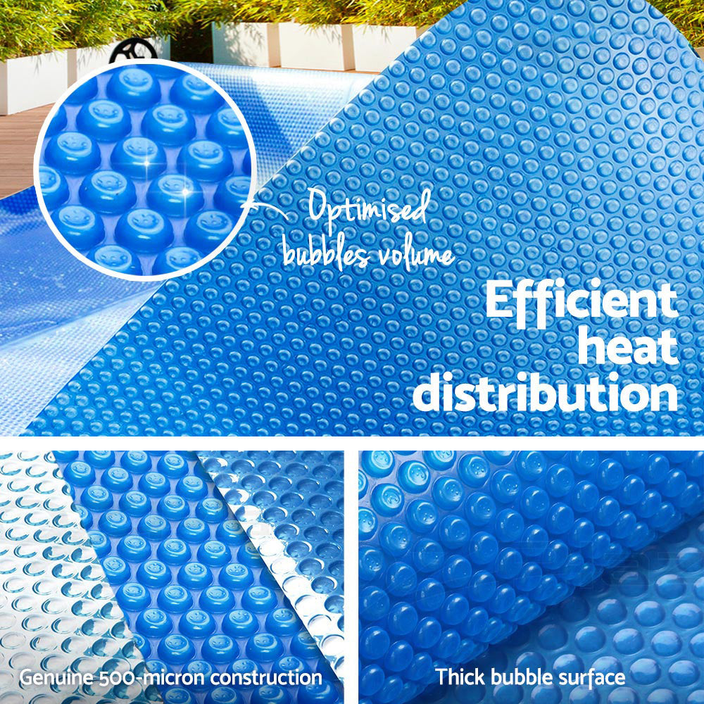 Aquabuddy Pool Cover 500 Micron 8x4.2m Swimming Pool Solar Blanket Blue