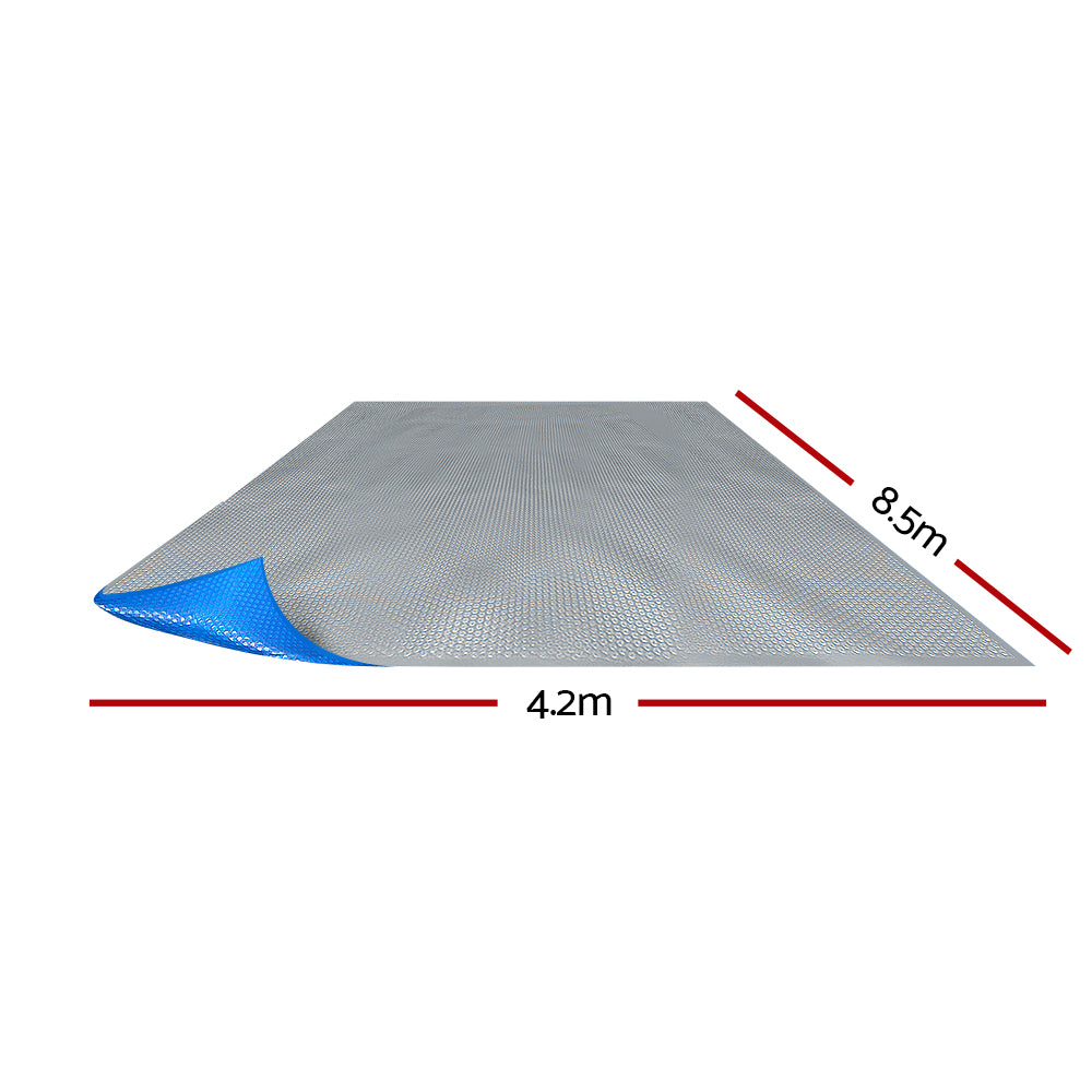 Aquabuddy Pool Cover 500 Micron 8.5x4.2m Swimming Pool Solar Blanket Blue Silver