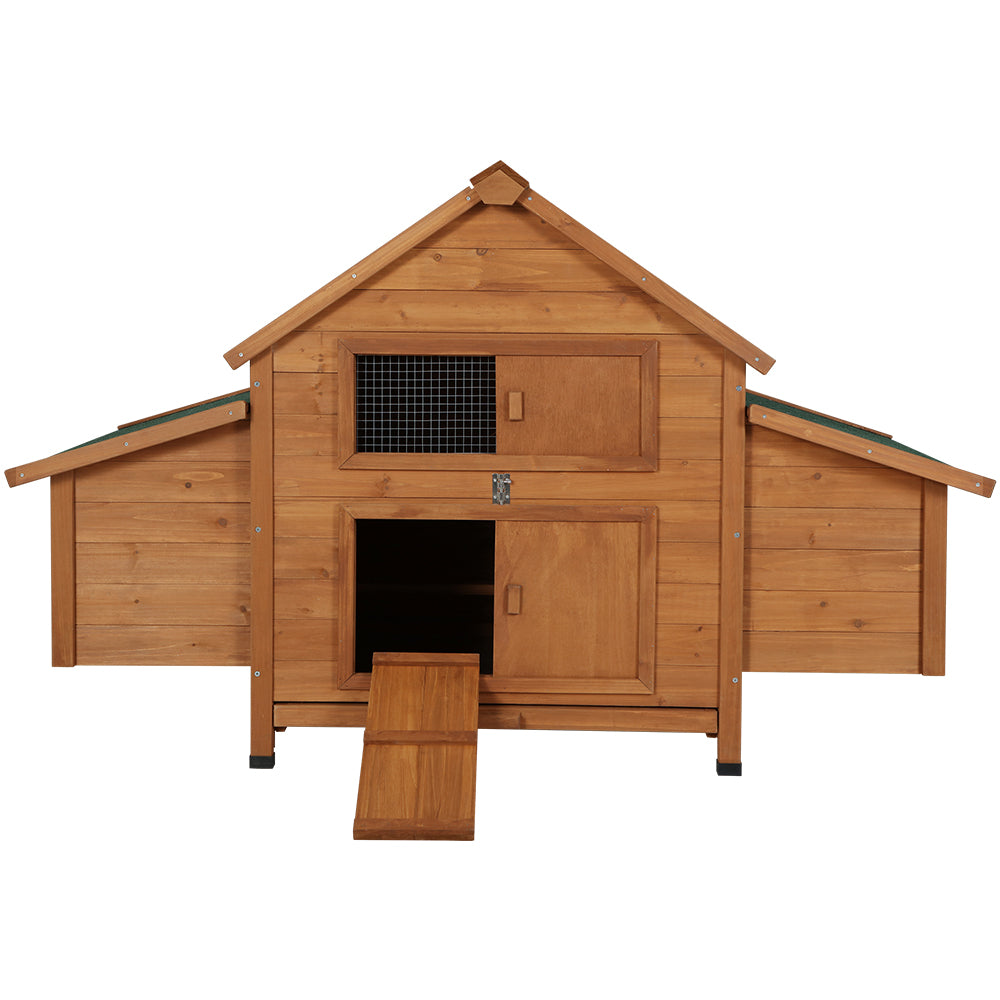 i.Pet Chicken Coop Rabbit Hutch 150cm x 68cm x 96cm Large House Run Cage Wooden Outdoor Pet Enclosure