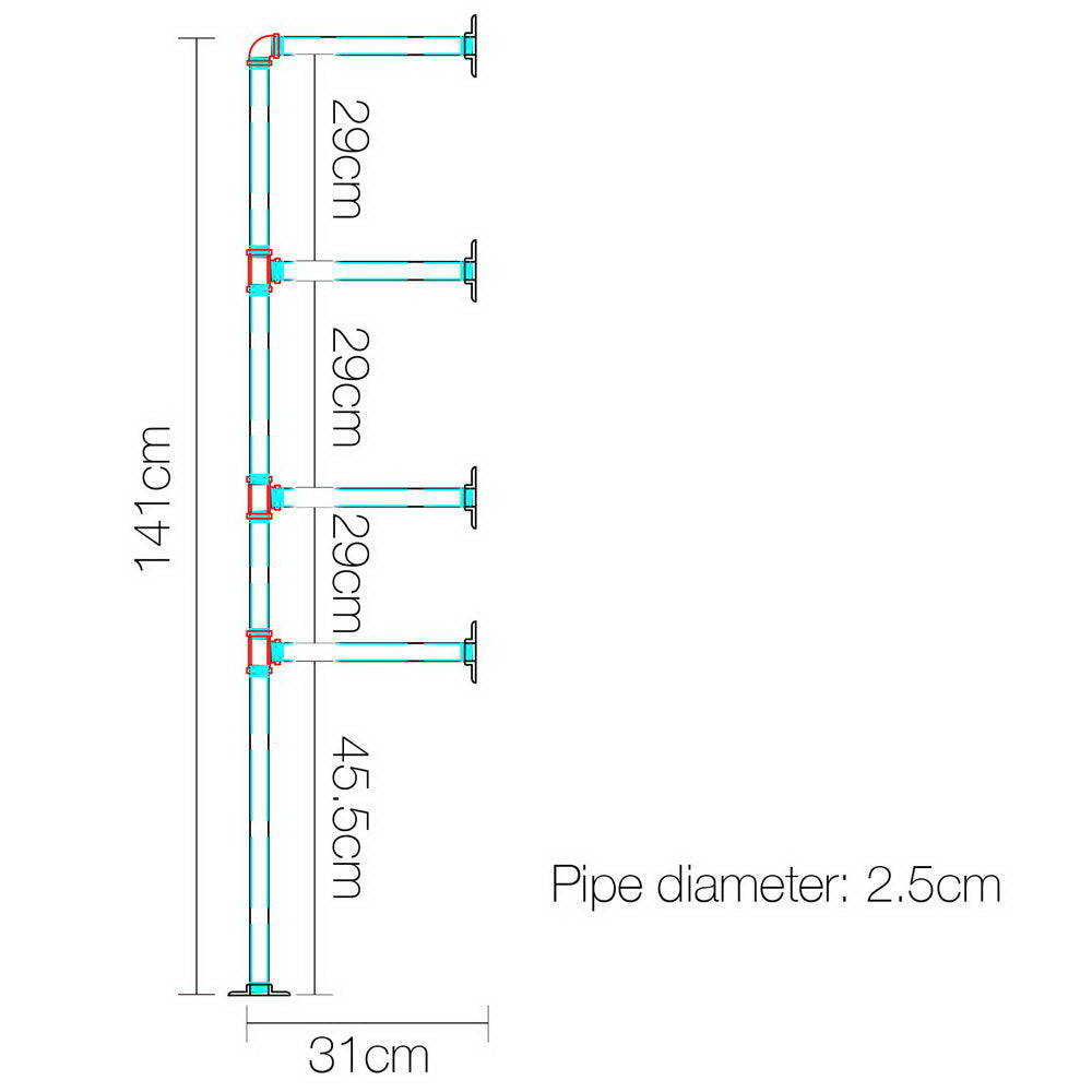 Artiss Floating DIY Pipe Shelf Metal Brackets Set of 2