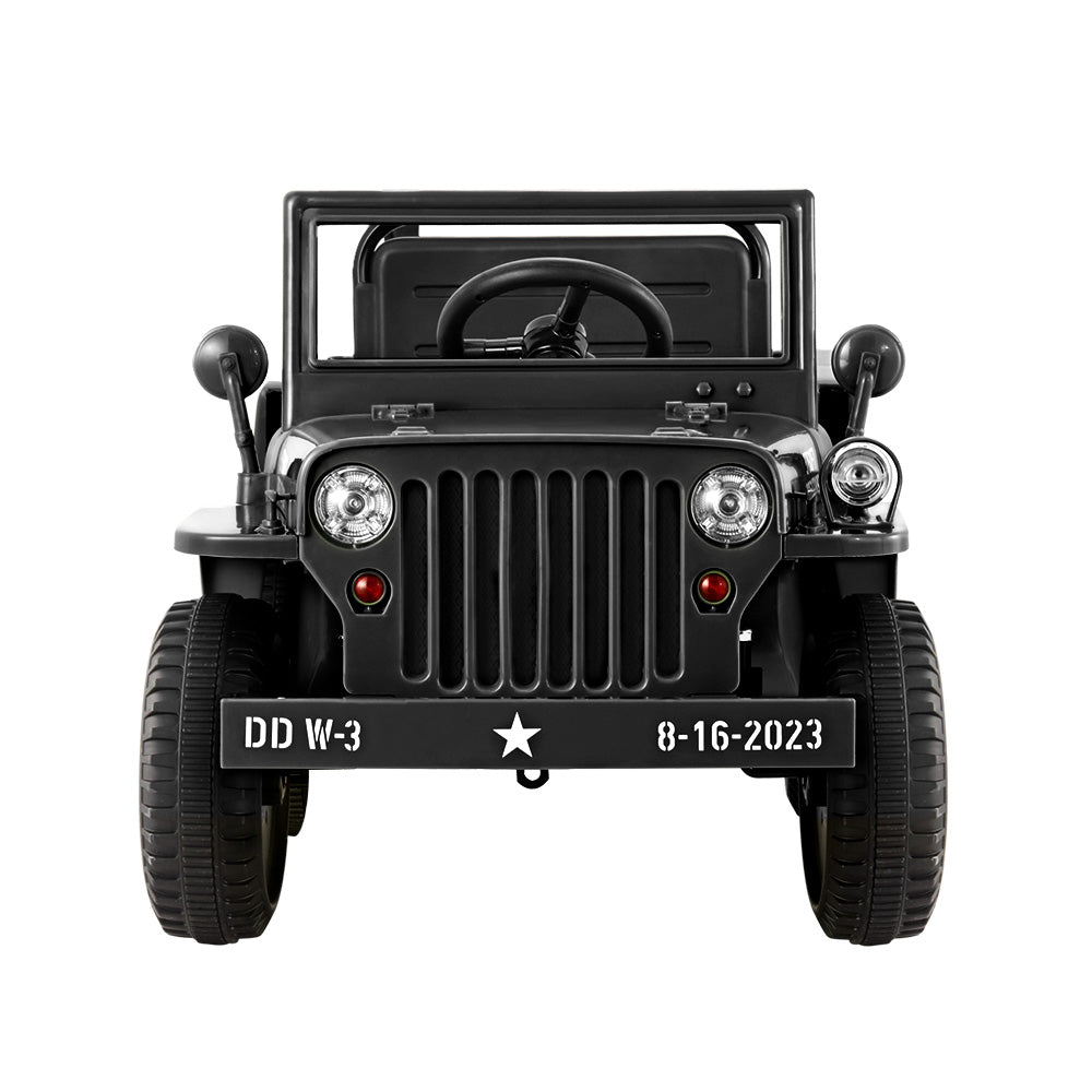 Rigo Kids Electric Ride On Car Jeep Military Off Road Toy Cars Remote 12V Black