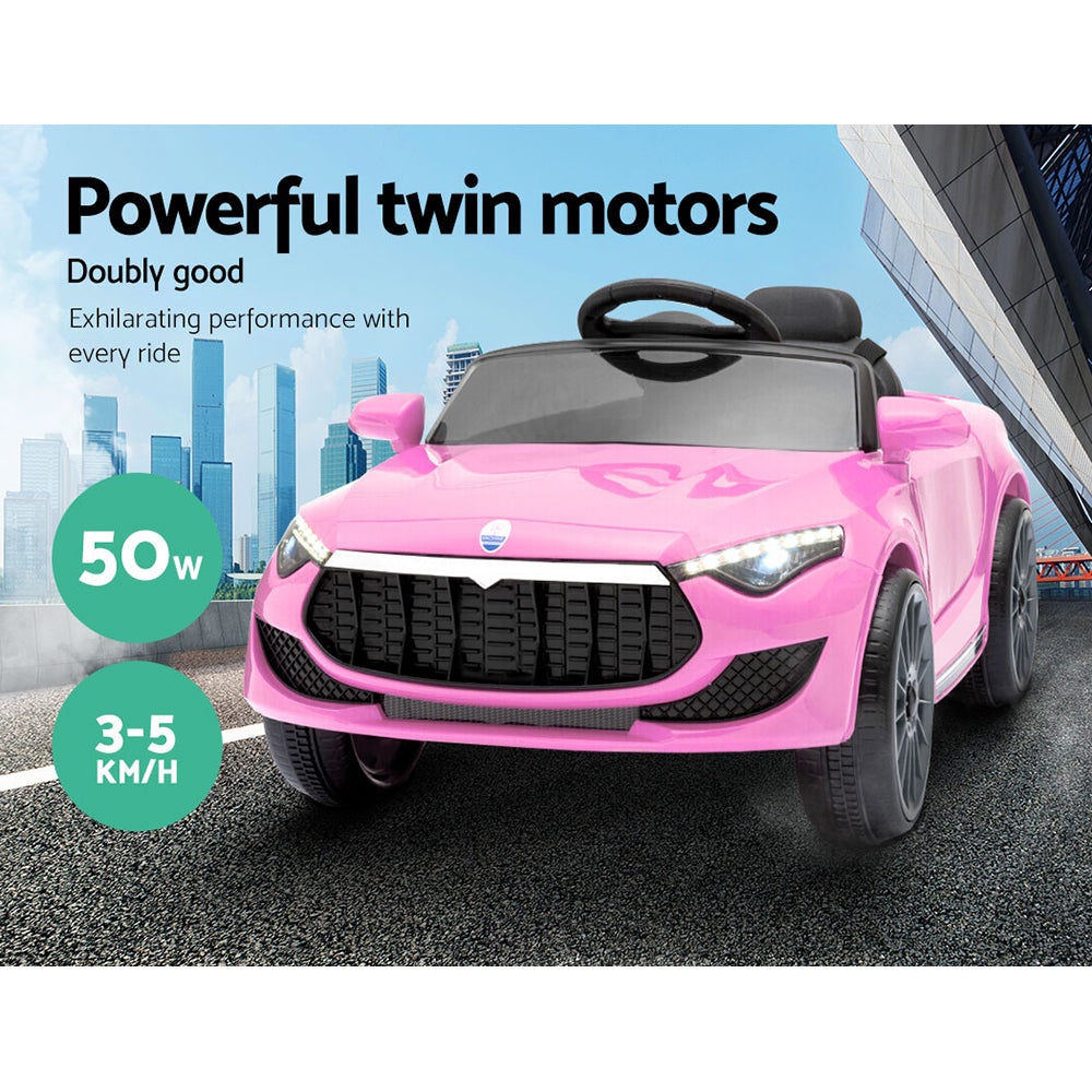 Rigo Kids Electric Ride On Car Toys Cars Headlight Music Remote Control 12V Pink