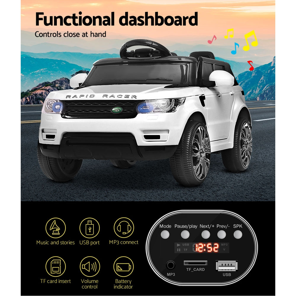 Rigo Kids Electric Ride On Car SUV Range Rover-inspired Cars Remote 12V White