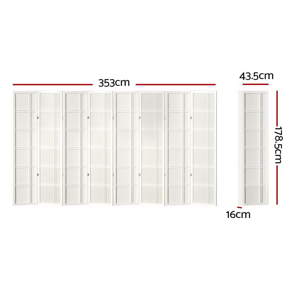 Artiss 8 Panel Room Divider Screen 353x179cm Nova White