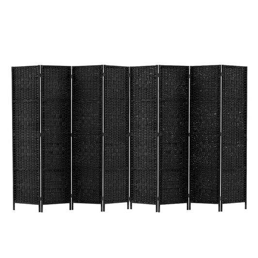 Artiss 8 Panel Room Divider Screen 326x170cm Woven Black