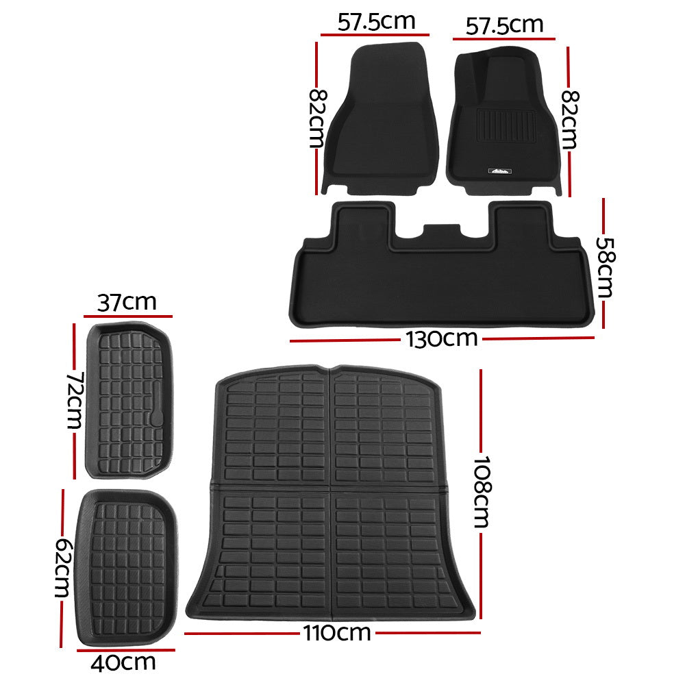 Weisshorn Car Rubber Floor Trunk Toolbox Cargo Mats for Tesla Model Y 2021-2023