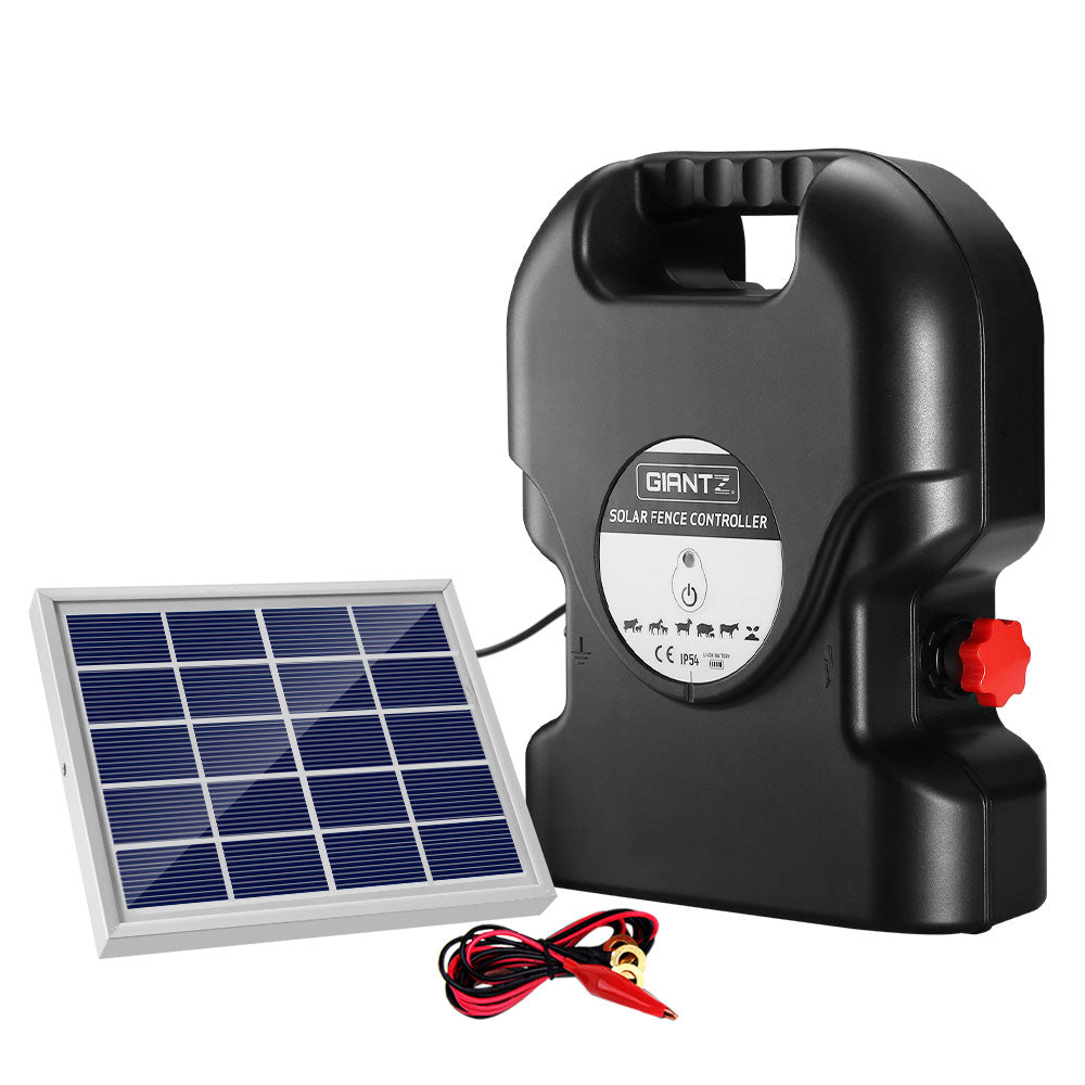 Giantz Fence Energiser 15KM Solar Powered 0.8J Electric