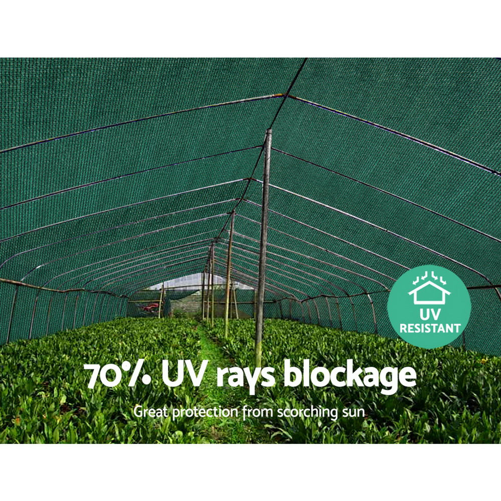 Instahut 70% Shade Cloth 3.66x20m Shadecloth Sail Heavy Duty Green