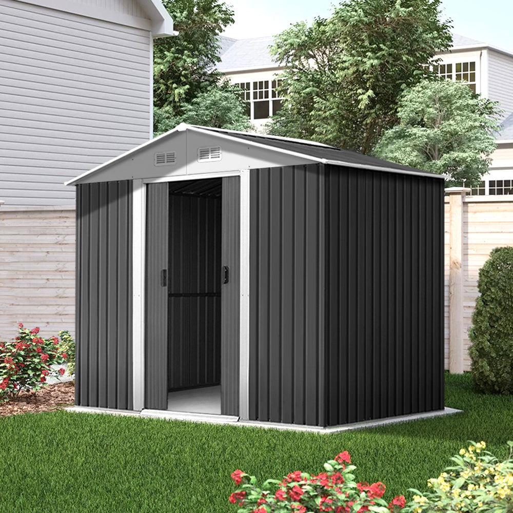 Giantz Garden Shed 2.58x2.07M Sheds Outdoor Storage Workshop Metal Shelter Sliding Door