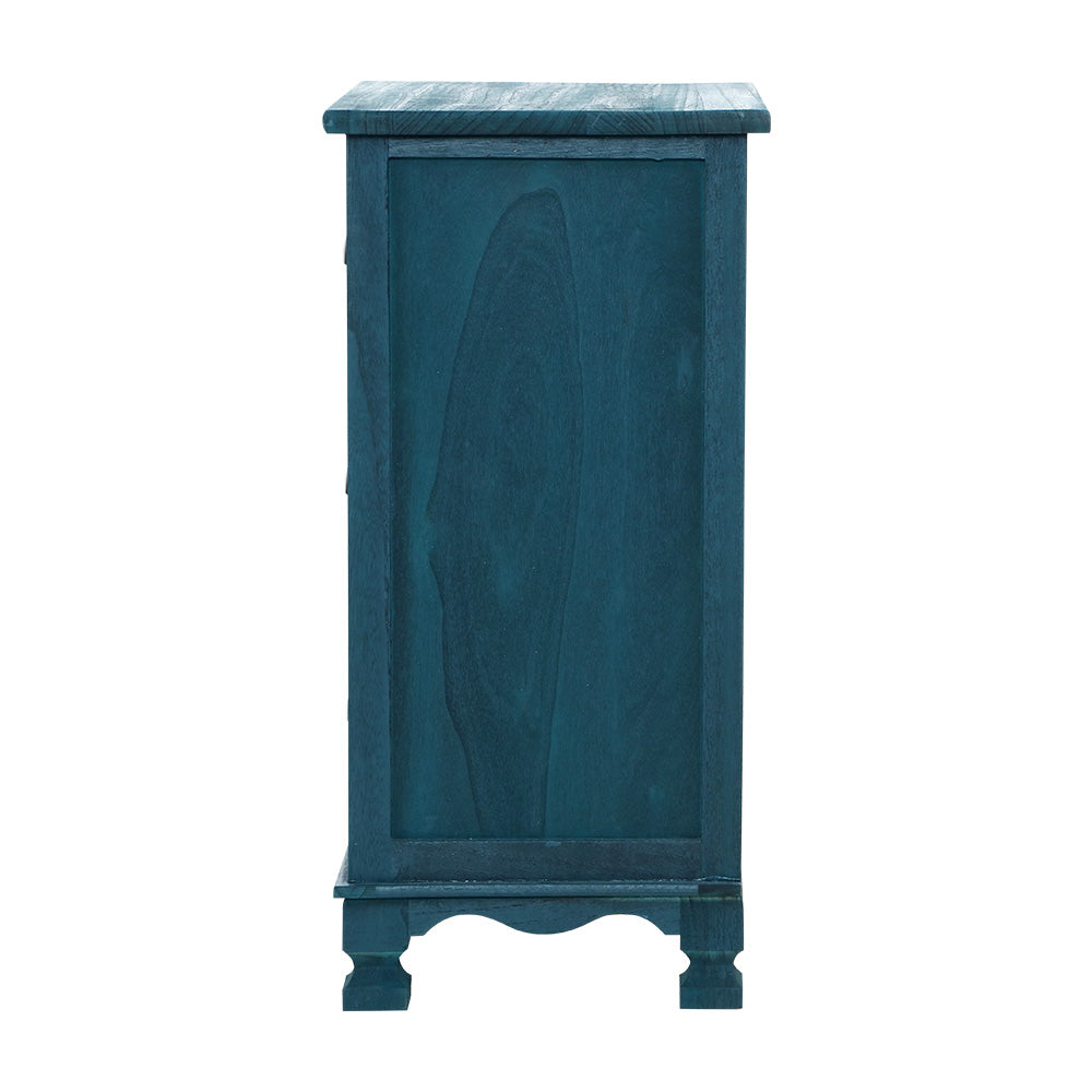 Artiss Bedside Table 3 Drawers Vintage - THYME Blue