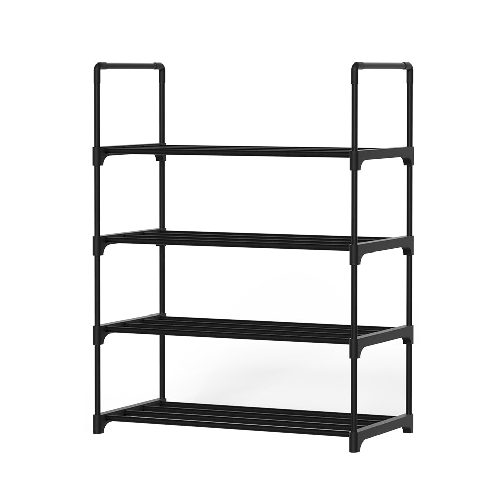 Artiss Shoe Rack 4-tier 12 Pairs Stackable Black