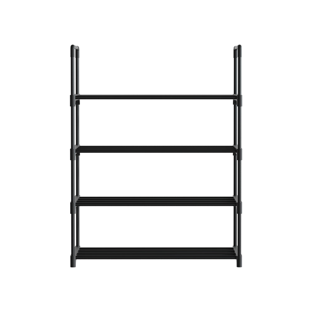 Artiss Shoe Rack 4-tier 12 Pairs Stackable Black