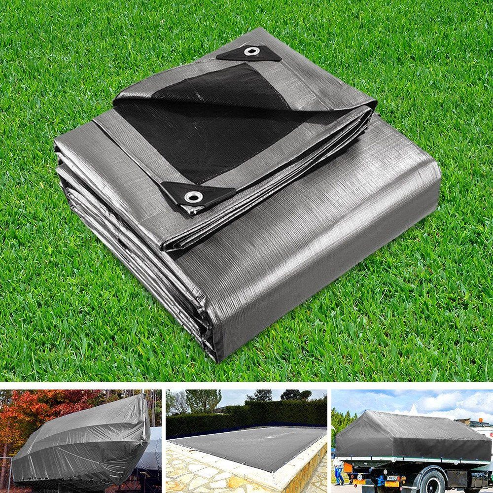 Instahut Tarp Tarpaulin 6x7.3m Canvas Camping Heavy Duty Sun Cover