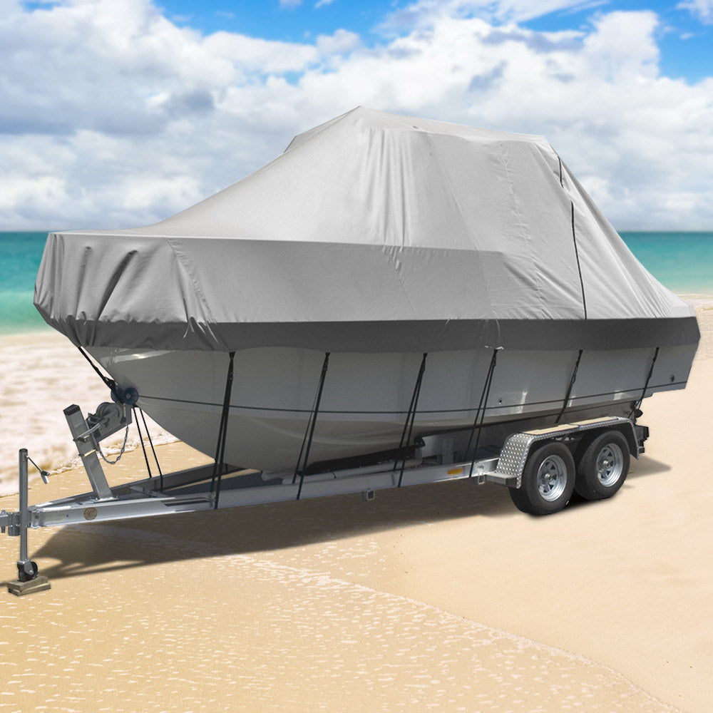 Seamanship Boat Cover 23-25ft Trailerable Jumbo Marine 600D Heavy Duty Grey