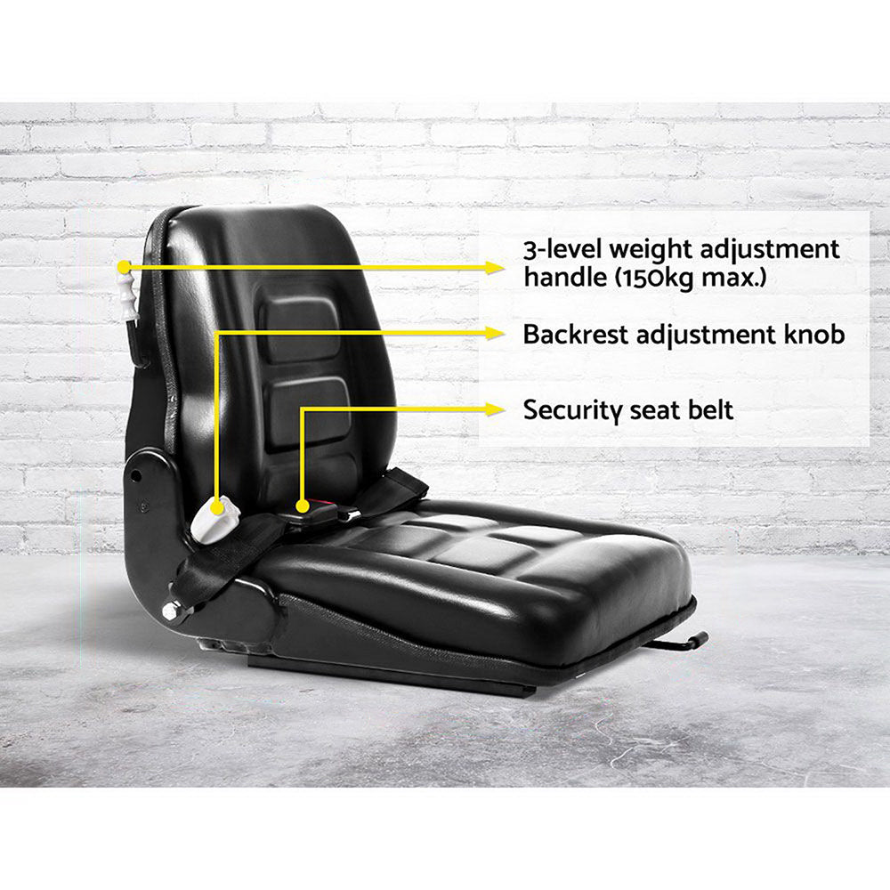 Giantz Tractor Seat Forklift Excavator Universal Backrest Truck PU Chair