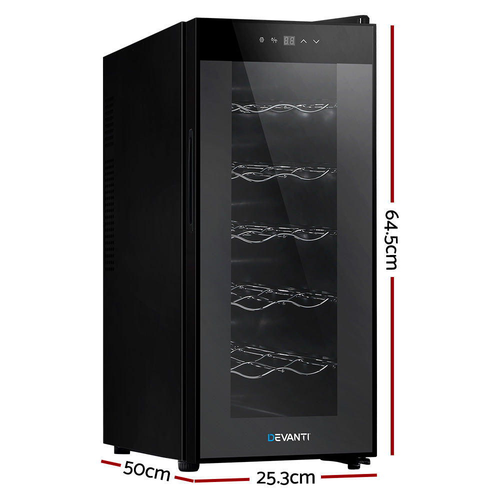 Devanti Wine Cooler Fridge 12 Bottles