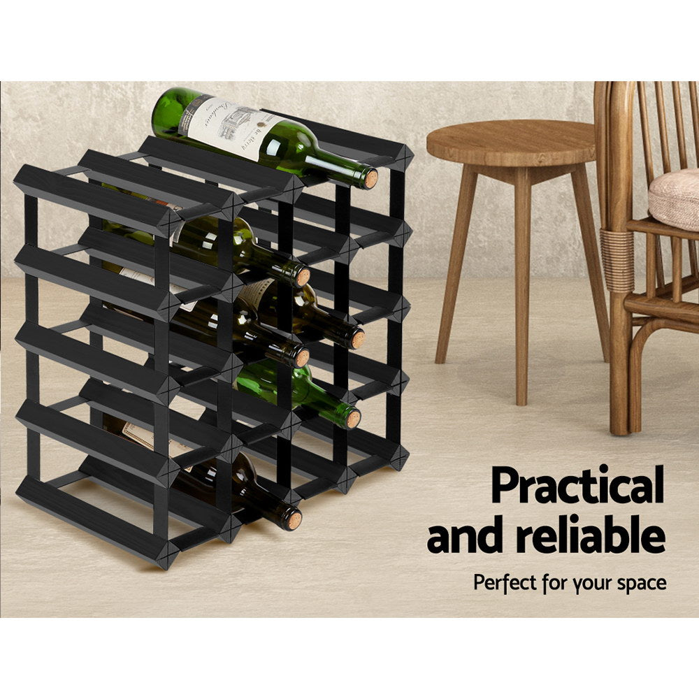 Artiss Wine Rack 20 Bottle Black